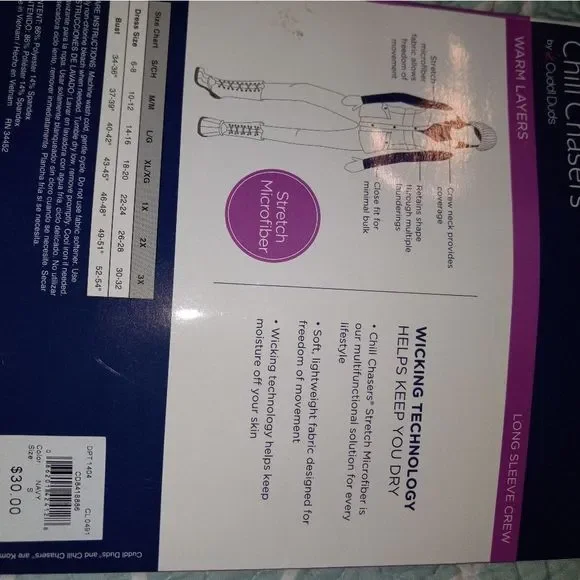 NEW WITH TAGS Cuddl Duds Chill Chasers Long Sleeve Crew - Picture 6 of 7